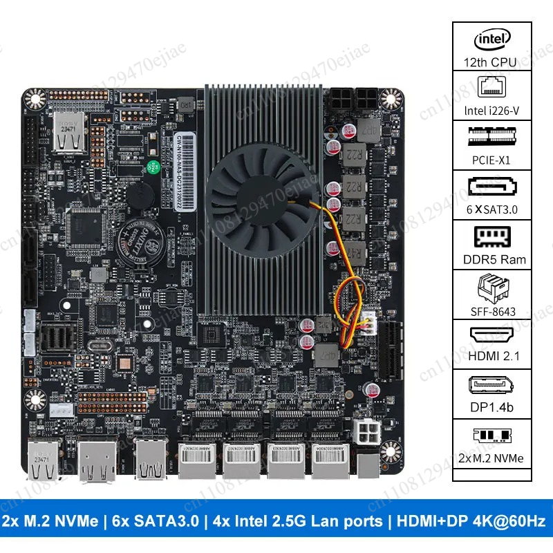 Mini Itx Dual 2.5G Nas Motherboard - N100 Mini ITX NAS moederbord DDR5,