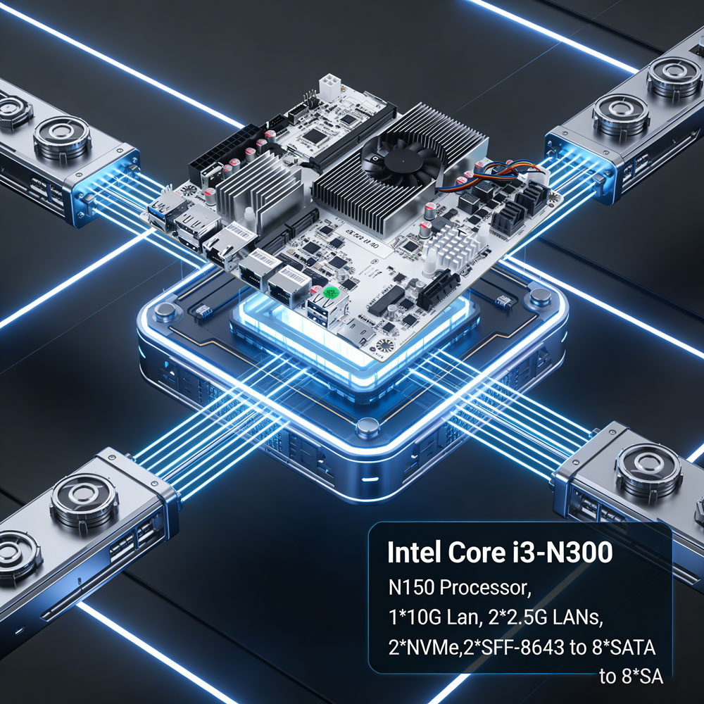 Mini Itx Dual 2.5G Nas Motherboard - 8-Bay NAS Mini ITX moederbord Intel