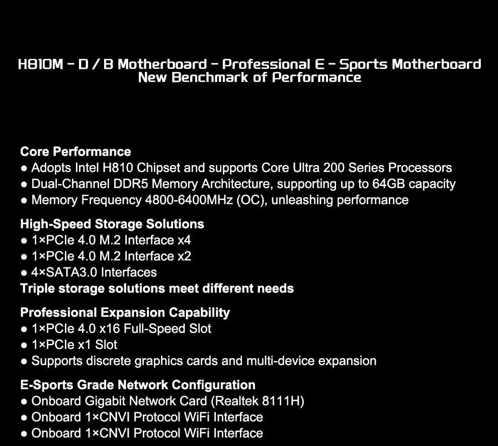 JGINYUE H810M-D/B M-ATX Gaming - Lga1851 Gaming Motherboard recensie en prijs