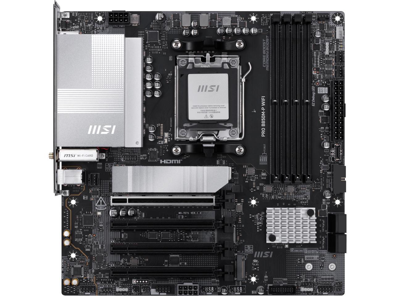 MSI PRO B850M-P WIFI AM5 AMD B - Am5 Micro Atx Pcie 5.0 Motherboard recensie en prijs