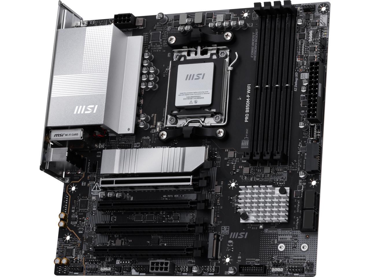 MSI PRO B850M-P WIFI AM5 AMD B - Am5 Micro Atx Pcie 5.0 Motherboard recensie en prijs